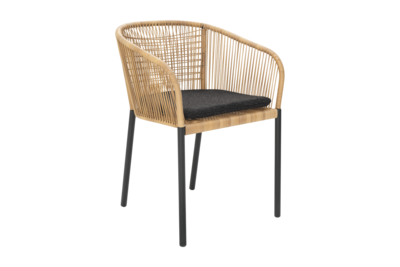 Delta stol med armlener Svart/Teddy Black