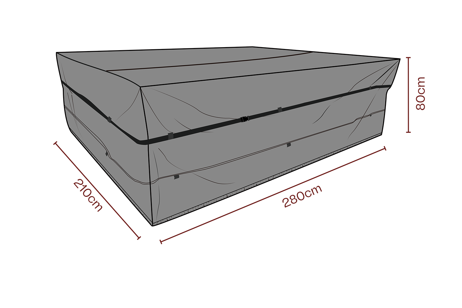 Møbeltrekk sett Black-Breathable