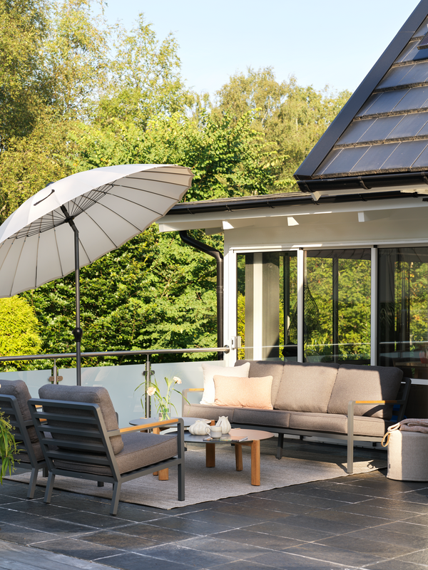 Shanghai parasoll Anthracite/khaki