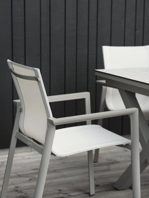 Delia stol med armlener Khaki/Off-white